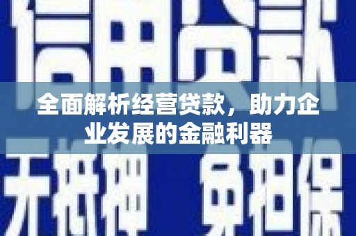 锦州全面解析经营贷款，助力企业发展的金融利器