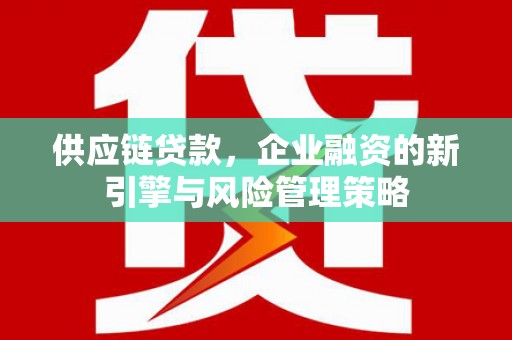 锦州供应链贷款，企业融资的新引擎与风险管理策略