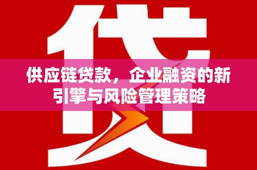 锦州供应链贷款，企业融资的新引擎与风险管理策略