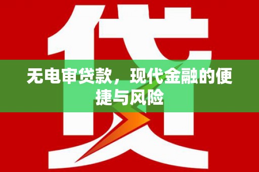 锦州无电审贷款，现代金融的便捷与风险