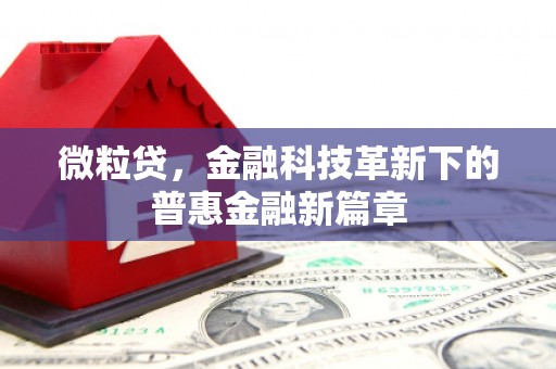 锦州微粒贷，金融科技革新下的普惠金融新篇章