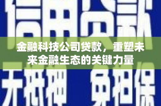 锦州金融科技公司贷款，重塑未来金融生态的关键力量