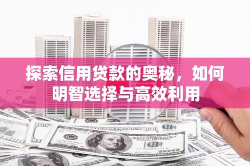 锦州探索信用贷款的奥秘，如何明智选择与高效利用