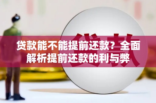 锦州贷款能不能提前还款？全面解析提前还款的利与弊